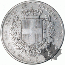 ITALIE-1852G-5 Lire-Vittorio Emanuelle II-Genova-TB