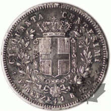 ITALIE-1860F-50 Centesimi-Vittorio-Emanuele-II-Firenze-TTB