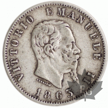 ITALIE-1863T-1 Lira-Vittorio-Emanuele-II-Torino-TTB
