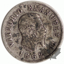 ITALIE-1862N-50 Centesimi-Vittorio-Emanuele-II-Napoli-B