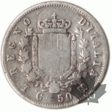 ITALIE-1863T-50 Centesimi