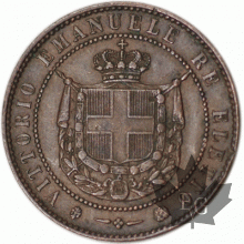 ITALIE-1859-5 Centesimi-Vittorio-Emanuele-II-TB-TTB