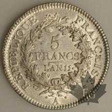 FRANCE-1802-5 Francs An 11A Union et Force  TTB/SUP