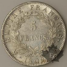 FRANCE-1809A-5 Francs tête laurée EMPIRE SUP