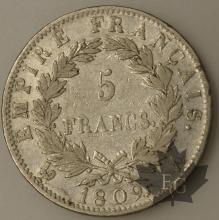 FRANCE-1809A-5 Francs tête laurée EMPIRE TTB