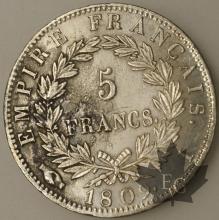 FRANCE-1809I-5 Francs tête laurée EMPIRE TTB-SUP