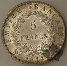 FRANCE-1811A-5 Francs tête laurée EMPIRE pr. SUP