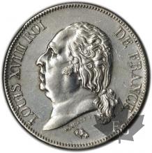 FRANCE-1824A-5 Francs Louis XVIII Buste nu Sup