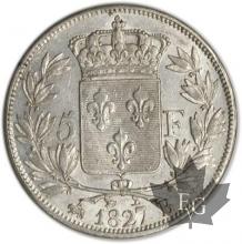 FRANCE-1827B-5 Francs Charles X pr. SUP