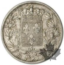 FRANCE-1827H-5 Francs Charles X pr. TTB