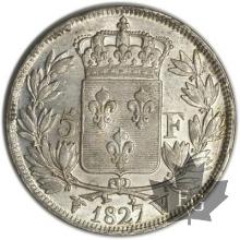 FRANCE-1827W-5 Francs Charles X SUP
