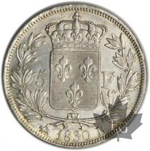 FRANCE-1830B-5 Francs Charles X TTB à SUP