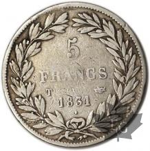 FRANCE-1831T-5 Francs Louis-Philippe  G. 676  TBTTB