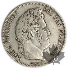 FRANCE-1832H-5 Francs Louis-Philippe  G. 678  TTB