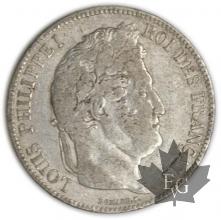FRANCE-1833H-5 Francs Louis-Philippe  G. 678  TBTTB