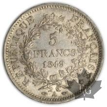 FRANCE-1849A-5 Francs 2e République G. 683 TTBSUP