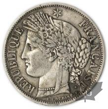 FRANCE-1849A-5 Francs main/main 2e République G. 719  TTB