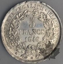 FRANCE-1849BB-5 Francs 2e République G. 719  SUP