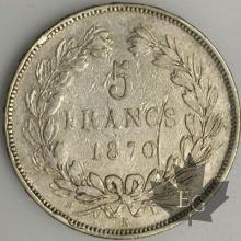 FRANCE-1870K-5 Francs M à 4 heures G. 742 TB
