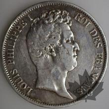 FRANCE-1831B-5 Francs Louis-Philippe  G. 676a  TBTTB