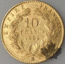 FRANCE-1865BB-10 FRANCS  grand BB G. 1015 TTB