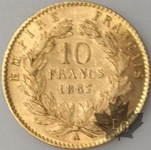 FRANCE-1867A-10 FRANCS  G. 1015 TTBSUP