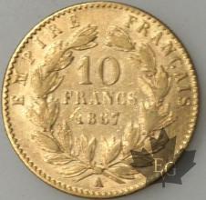 FRANCE-1867A-10 FRANCS  G. 1015 TTB