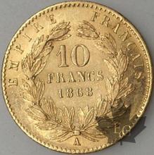 FRANCE-1868A-10 FRANCS  G. 1015 SUP
