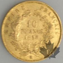 FRANCE-1858BB-10 Francs  G. 1014 TTB