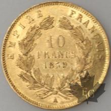 FRANCE-1859BB-10 Francs  G. 1014  TTBSUP