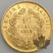 FRANCE-1860BB-10 Francs  abeille G. 1014  SUP