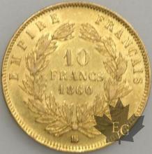 FRANCE-1860BB-10 Francs  abeille G. 1014  TTBSUP