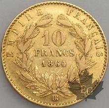 FRANCE-1864BB-10 Francs grand BB G. 1015 TTB