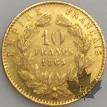 FRANCE-1865BB-10 Francs G. 1015 TTBSUP