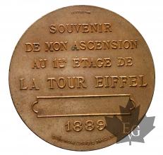 FRANCE-1889-MEDAILLE-INAUGURATION DE LA TOUR EIFFEL-SUP