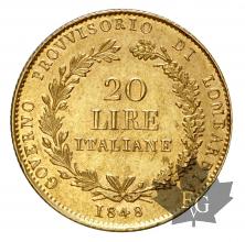 ITALIE-1848-20 LIRE-LOMBARDIE-SUP