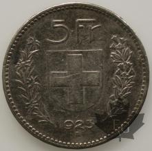 SUISSE-1923-5 Francs- qTTB