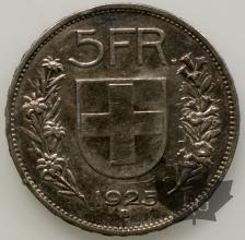 SUISSE-1925-5 Francs-TTB+