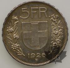 SUISSE-1926-5 Francs-SUP+