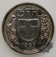 SUISSE-1967-5 Francs SUP