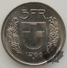 SUISSE-1968-5 Francs SUP-FDC