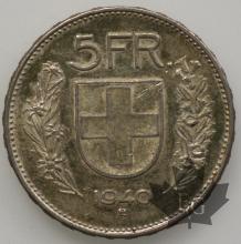 SUISSE-1940-5 Francs SUP