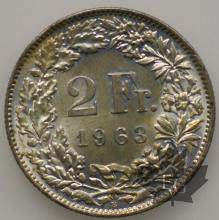 SUISSE-1963-2 Francs SUP-FDC