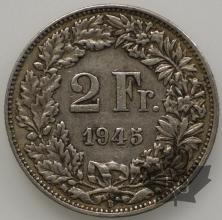 SUISSE-1945-2 Francs TTB-SUP