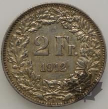 SUISSE-1912-2 Francs-TTB-SUP