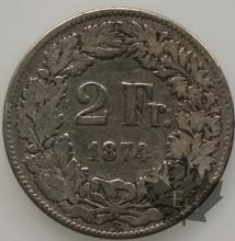 SUISSE-1874-2 Francs TB