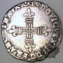 FRANCE-1613C-1/4 Ecu G. 29-Louis XIII