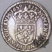 FRANCE-1659 I-1/12 Ecu G. 112 pr. TTB-Louis XIV