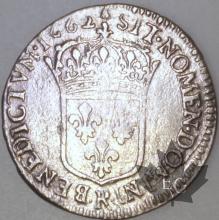 FRANCE-1662R-1/12 Ecu  G. 115 TB-Louis XIV