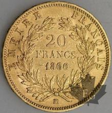 FRANCE-1860BB-20 FRANCS  G. 1061 6 sur 5 TTB+